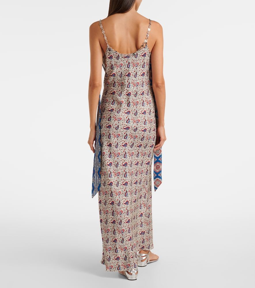 Abito sottoveste in raso con stampa paisley - Rabanne - Modalova