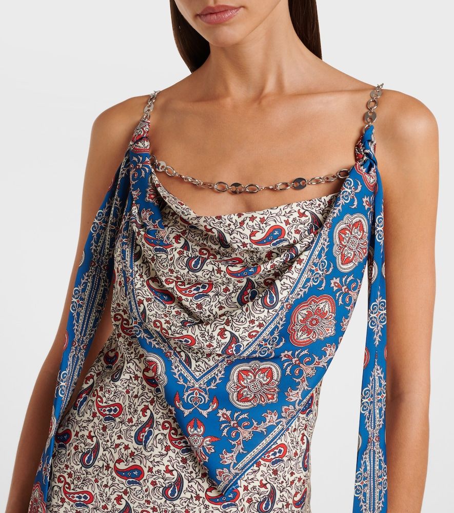 Abito sottoveste in raso con stampa paisley - Rabanne - Modalova
