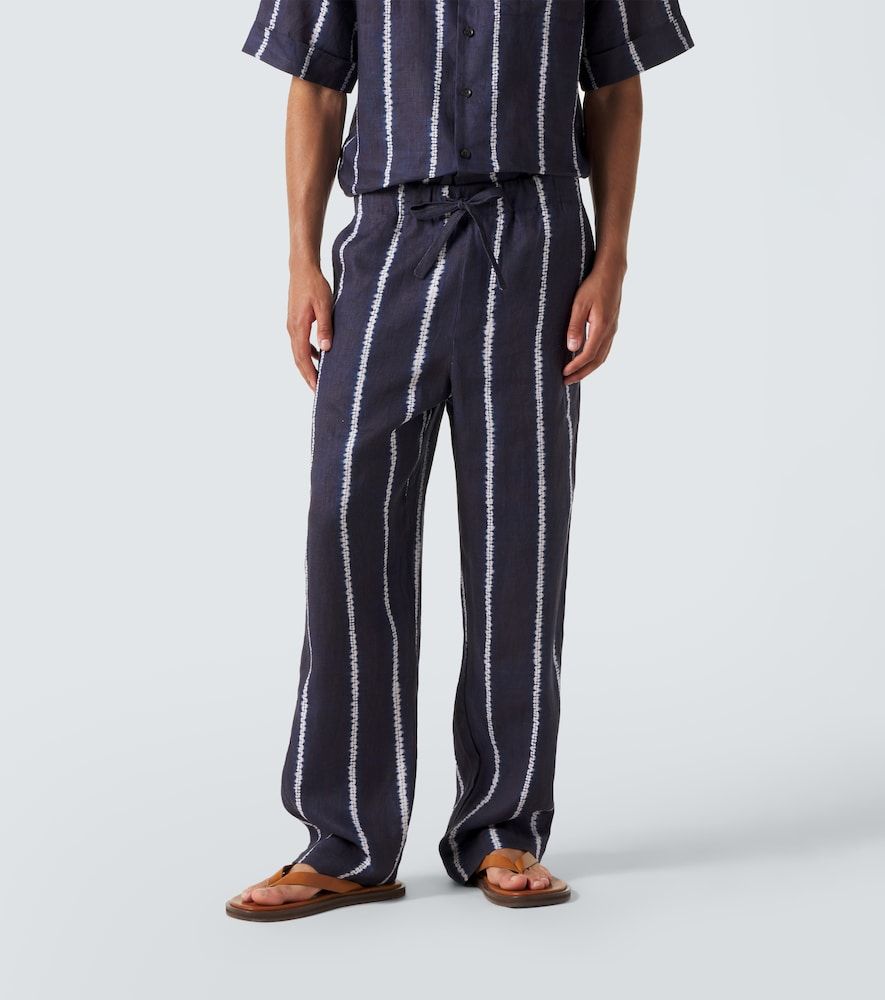 Pantalones anchos de lino a rayas - Commas - Modalova