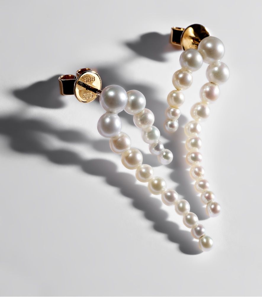 Aros Petite Perle Nuit de oro de 14 ct con perlas - Sophie Bille Brahe - Modalova