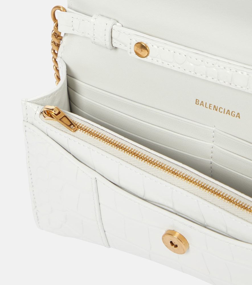 Hourglass leather wallet on chain - Balenciaga - Modalova