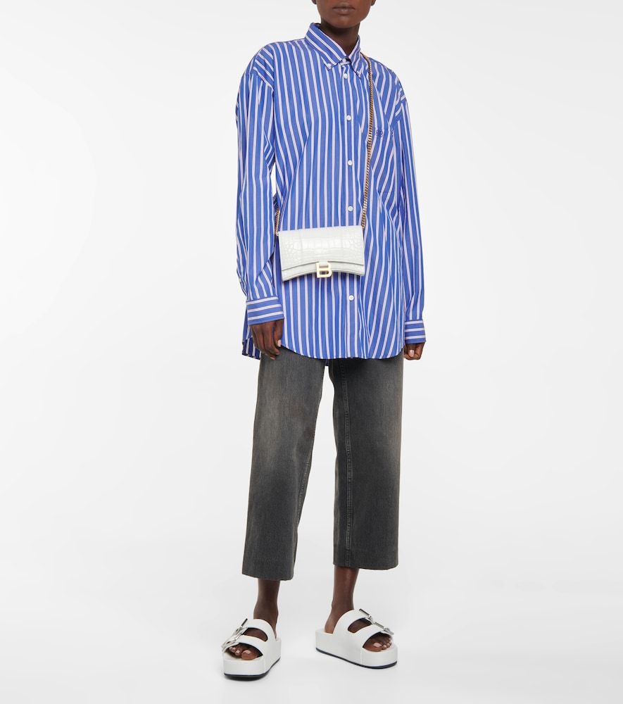Hourglass leather wallet on chain - Balenciaga - Modalova