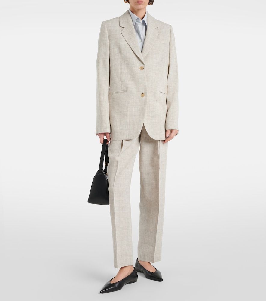 Pleated tailored straight pants - Toteme - Modalova