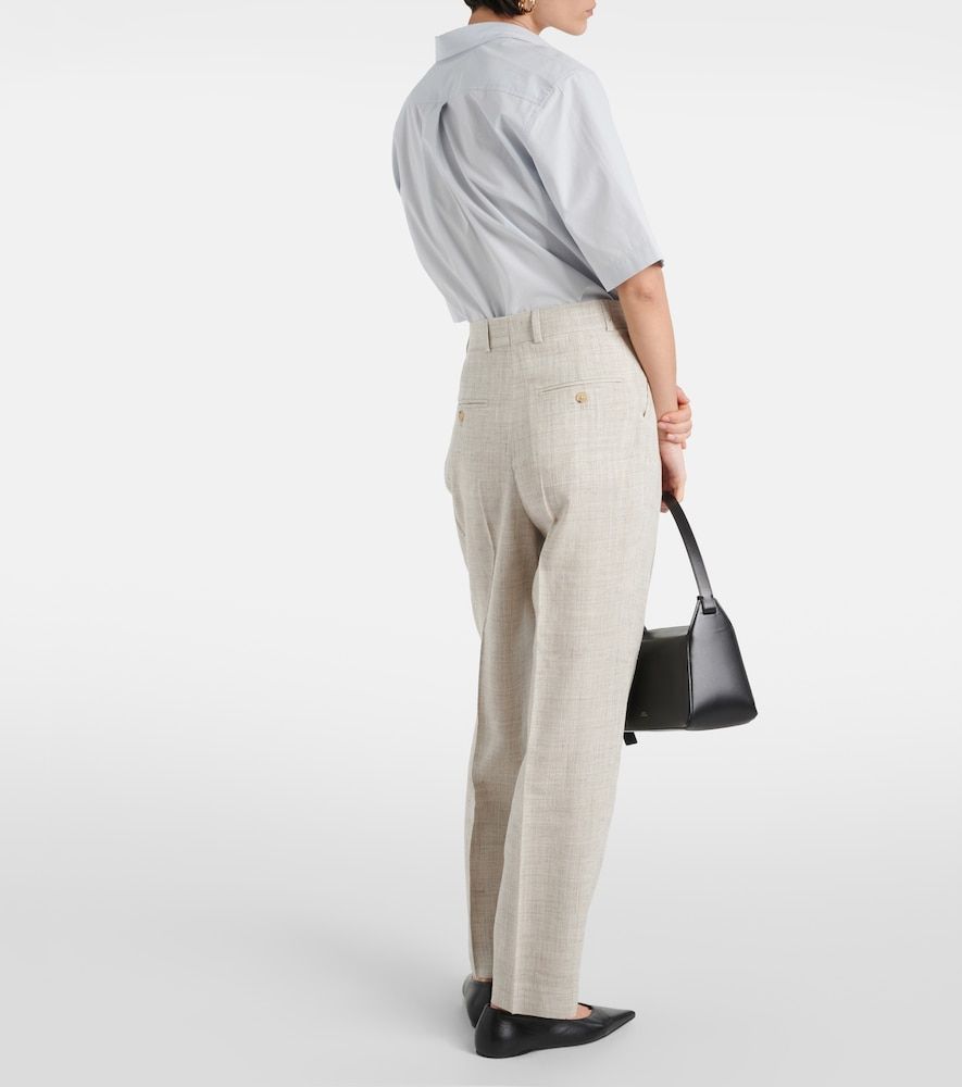 Pleated tailored straight pants - Toteme - Modalova