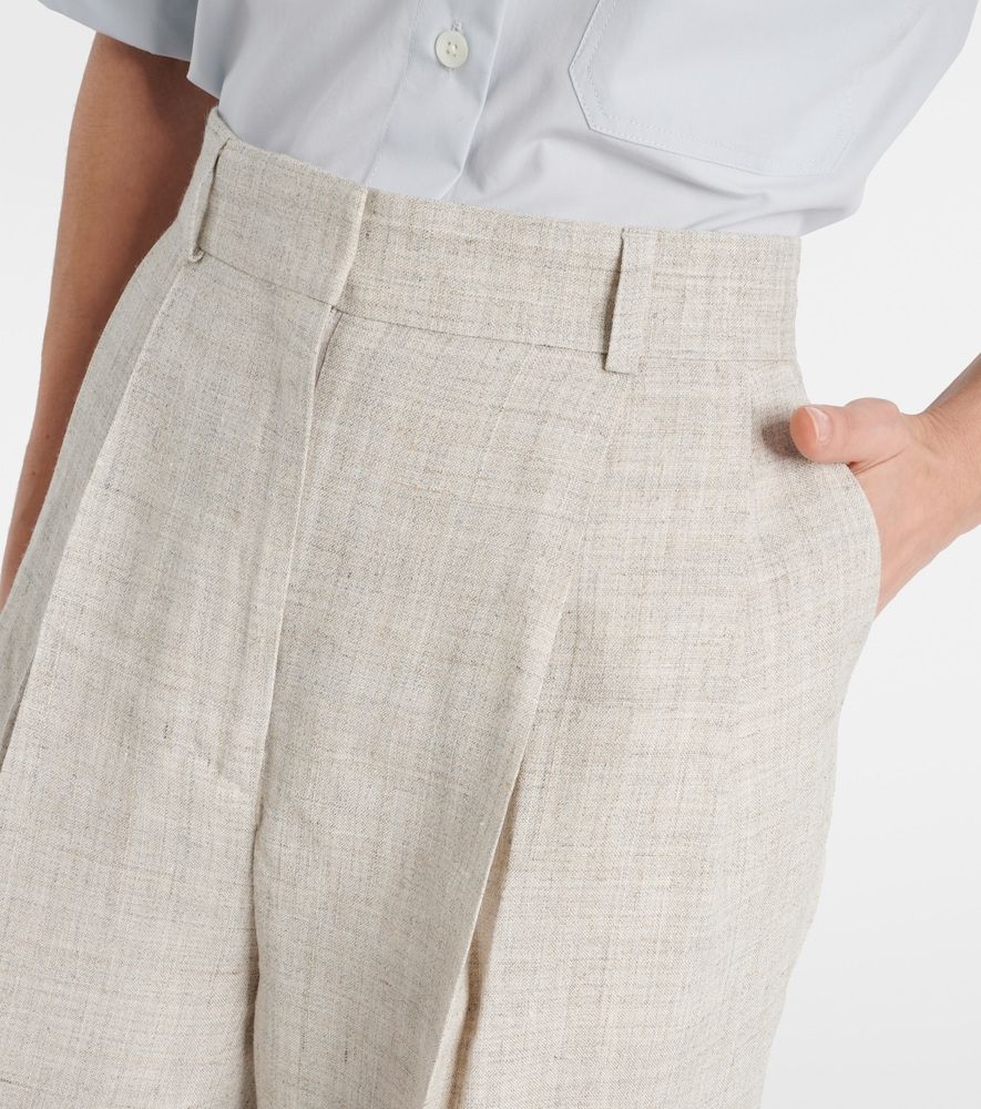 Pleated tailored straight pants - Toteme - Modalova