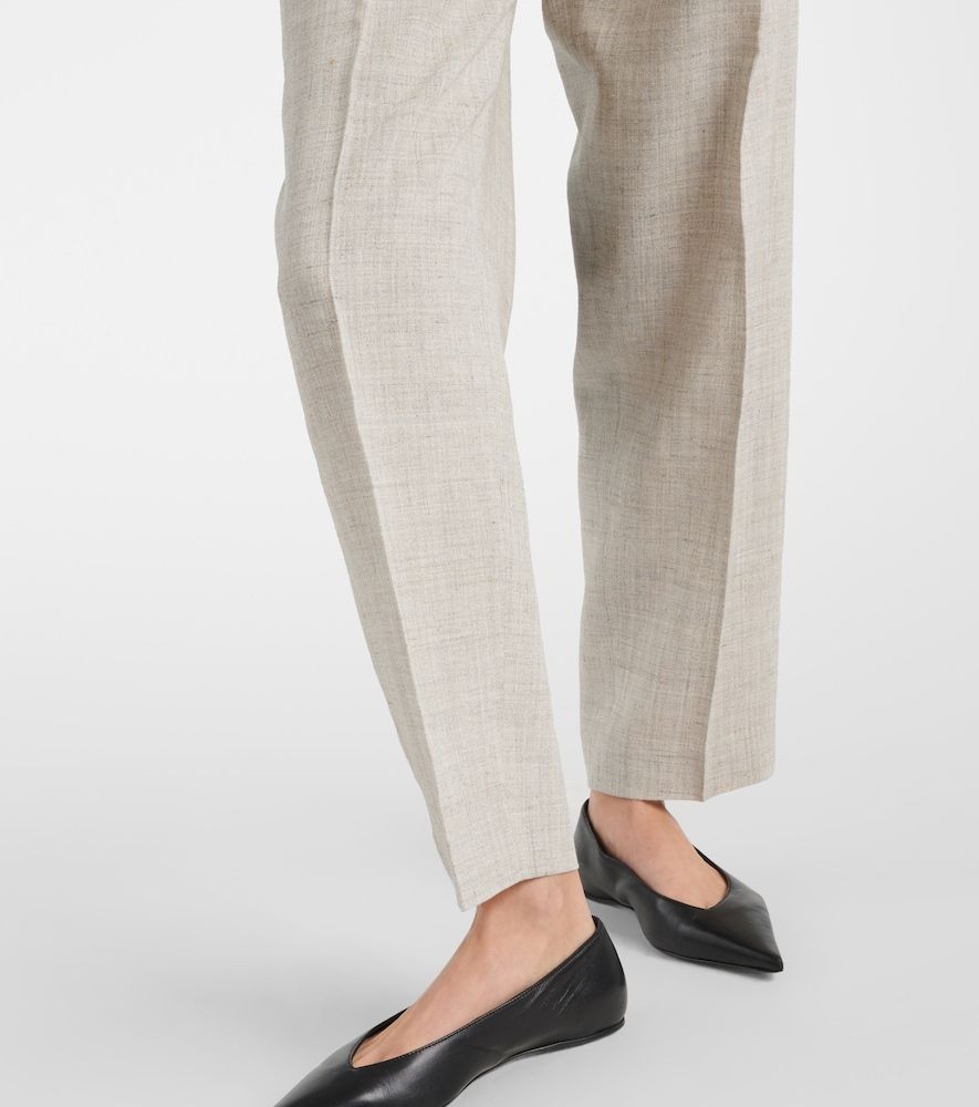Pleated tailored straight pants - Toteme - Modalova