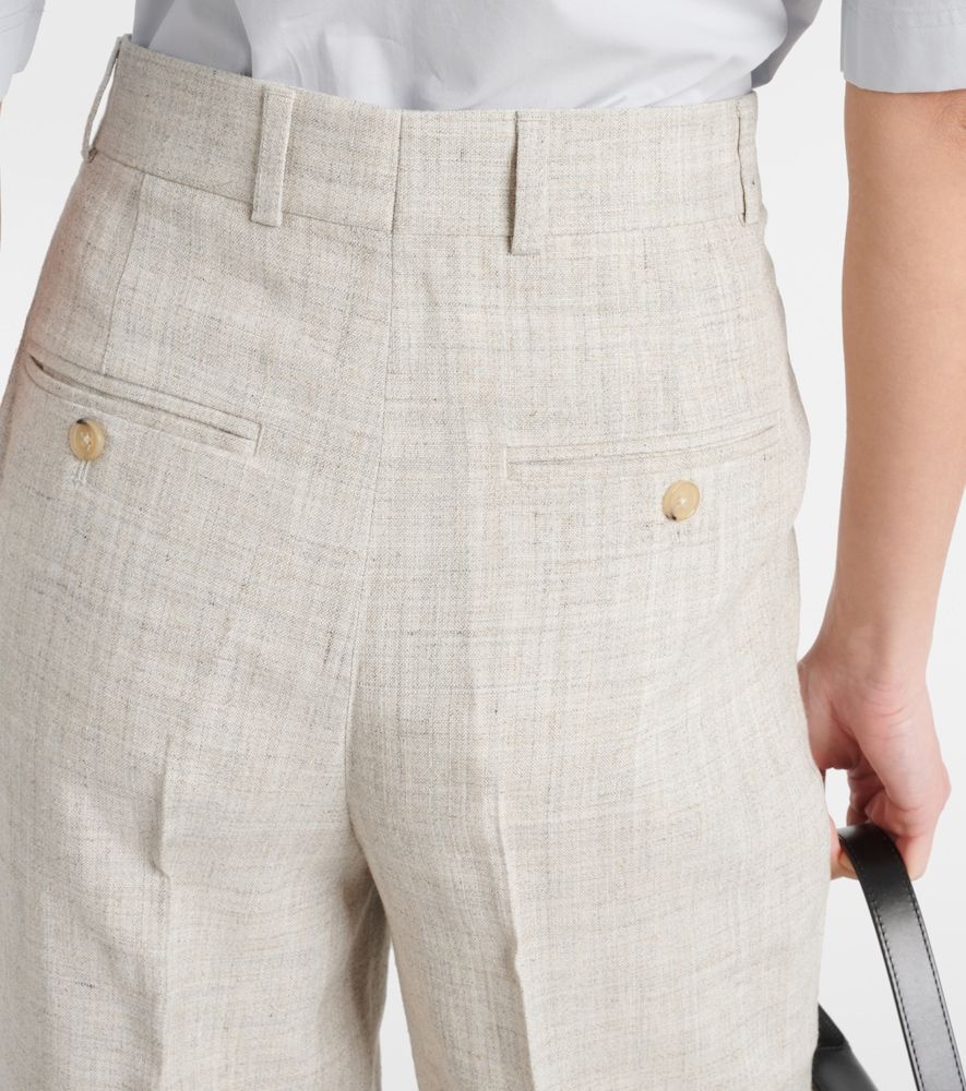 Pleated tailored straight pants - Toteme - Modalova