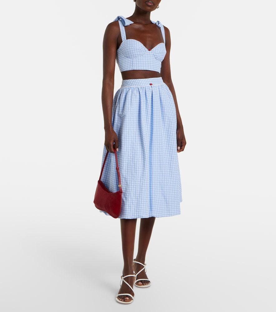 Alba gingham cotton poplin midi skirt - Bananhot - Modalova