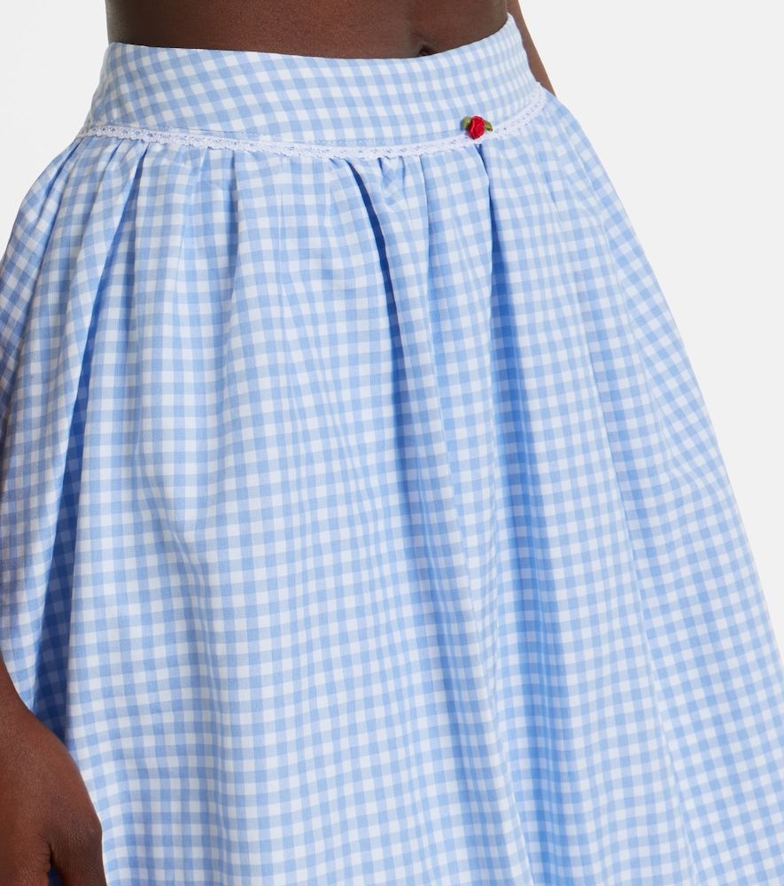 Alba gingham cotton poplin midi skirt - Bananhot - Modalova
