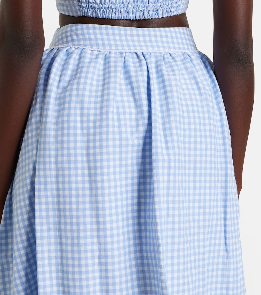 Alba gingham cotton poplin midi skirt - Bananhot - Modalova