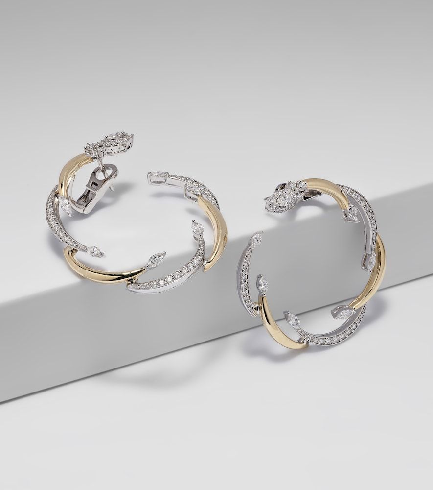 Orecchini Golden Strada in e bianco 18kt con diamanti - Yeprem - Modalova