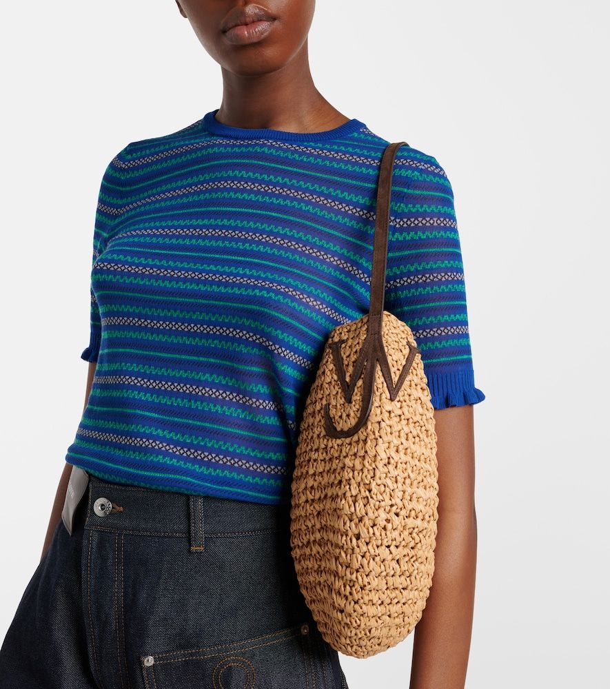 Bulb Small raffia bucket bag - JW Anderson - Modalova