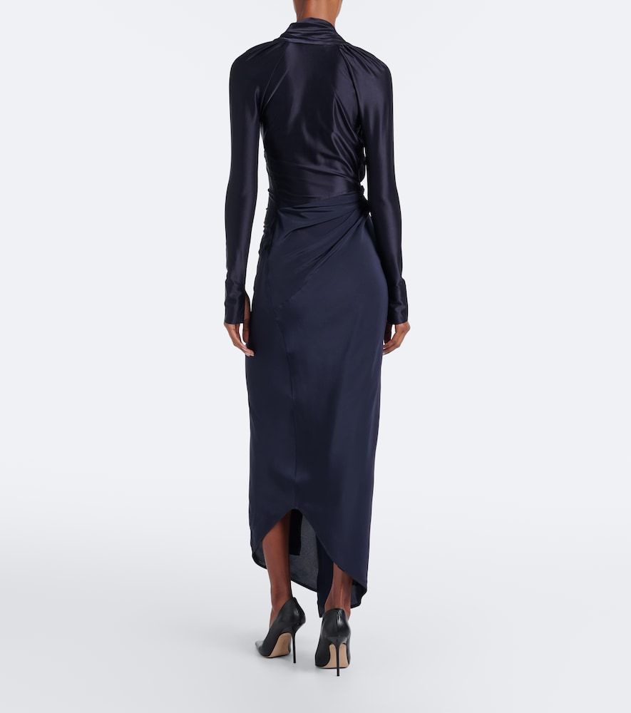 Lea draped silk-trimmed jersey maxi dress - Victoria Beckham - Modalova