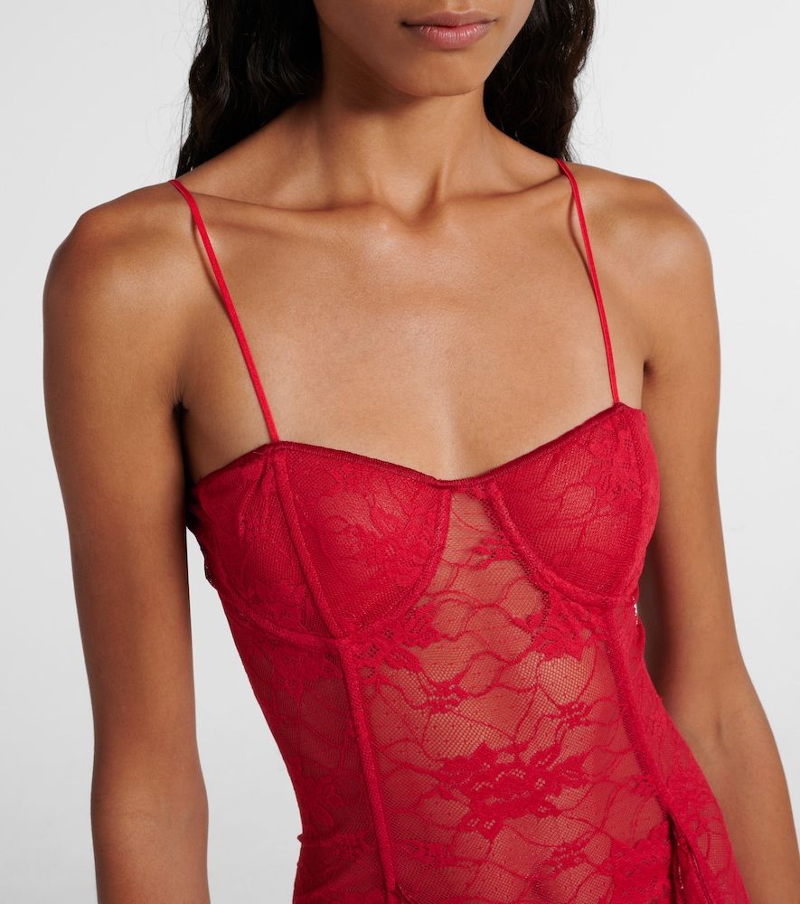 Oseree Ruffled lace bustier dress - Oseree - Modalova