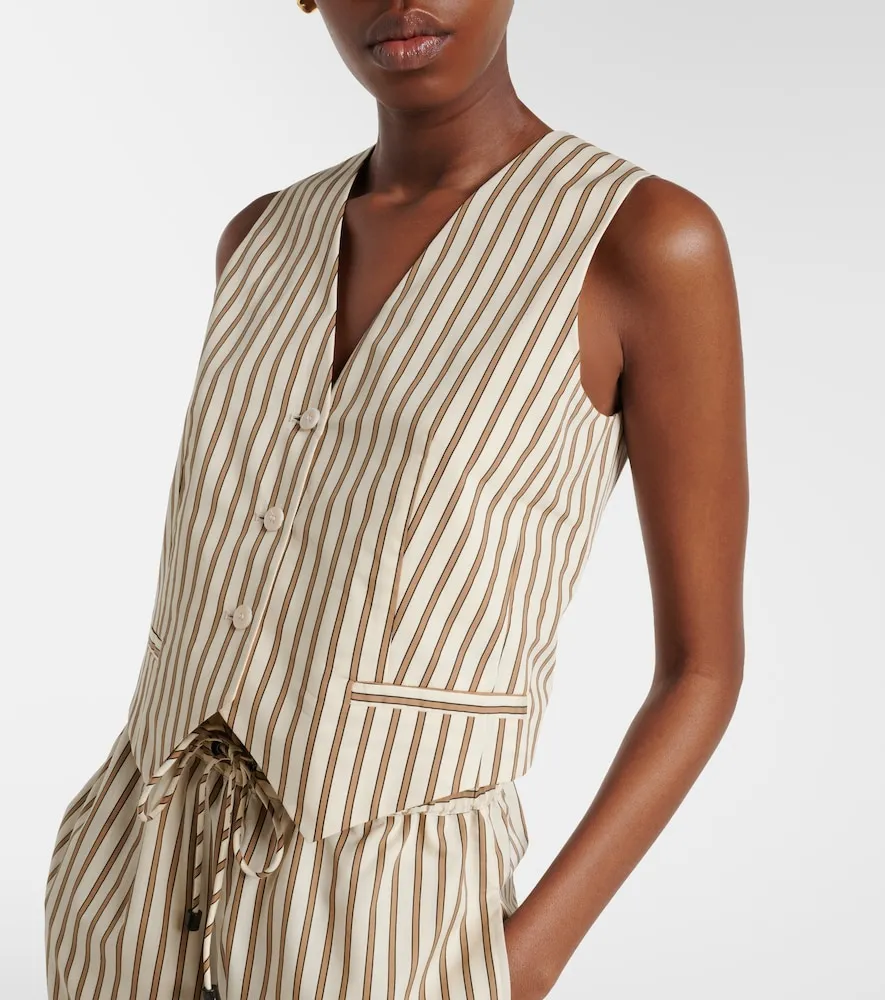 Fauno striped cotton and silk vest - Max Mara - Modalova
