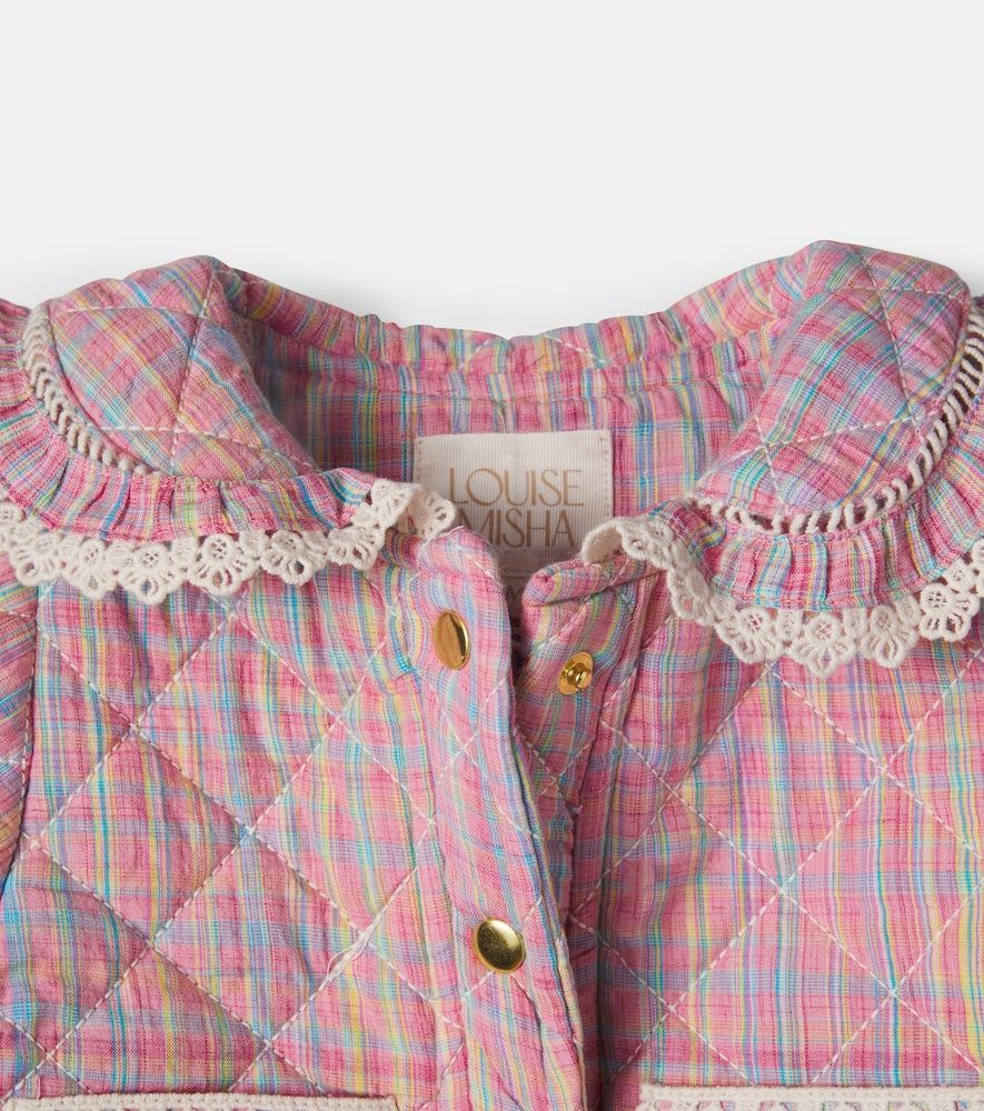 Bebé - chaqueta acolchada Joulia de algodón a cuadros - Louise Misha - Modalova