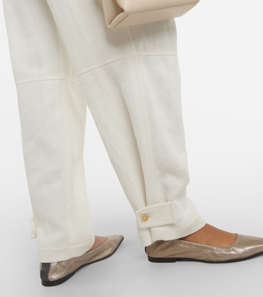 Metallic leather ballet flats - Brunello Cucinelli - Modalova