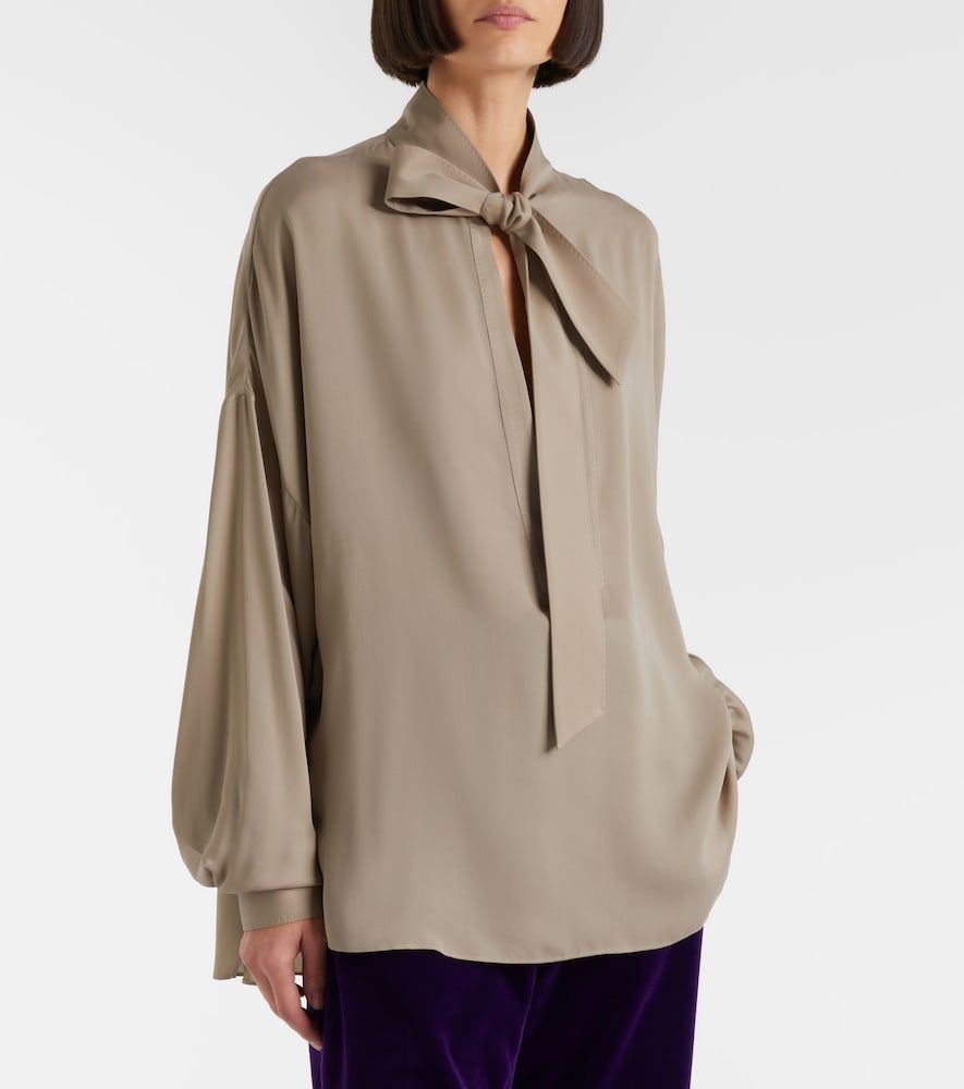 Tie-neck silk georgette blouse - Tom Ford - Modalova