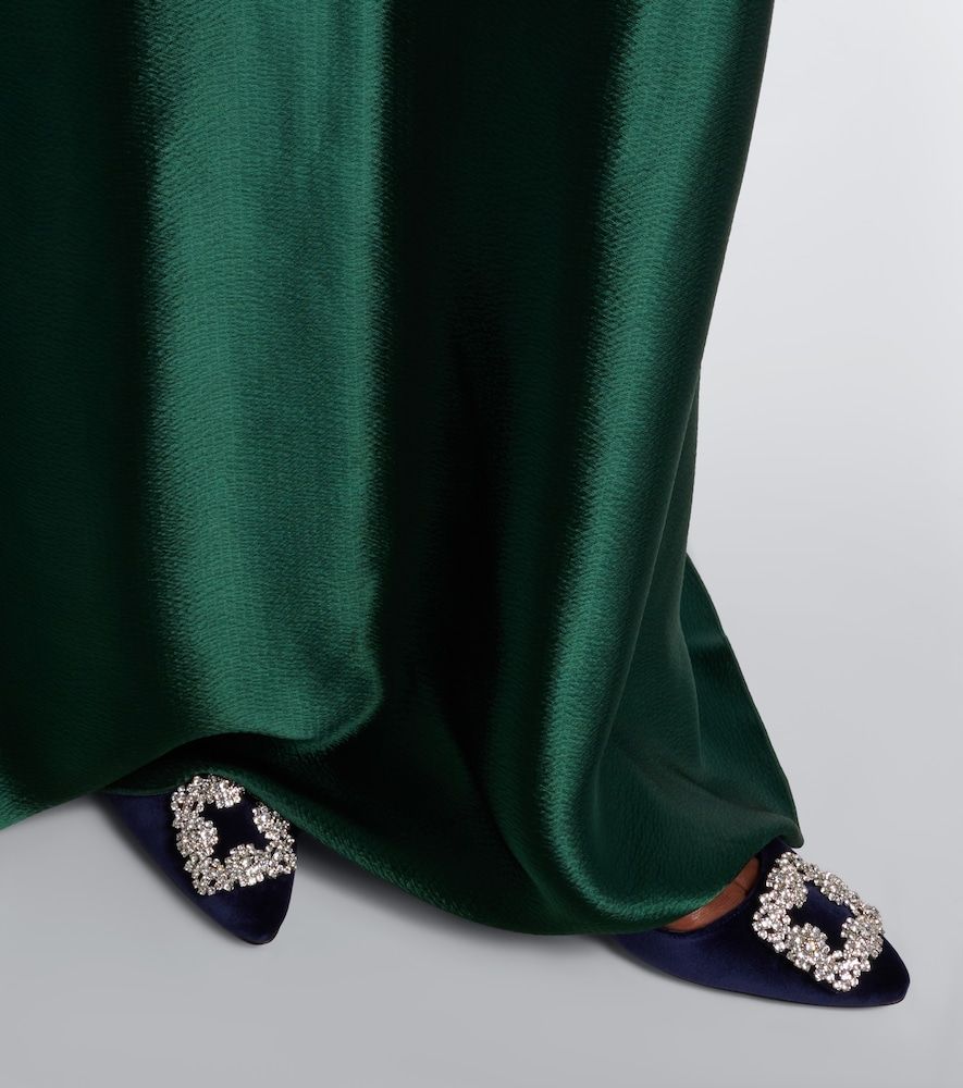 Ballerinas Hangisi aus Samt mit Kristallen - Manolo Blahnik - Modalova