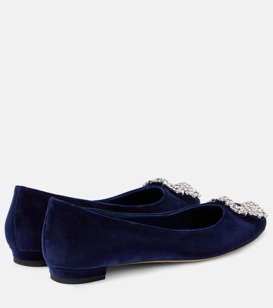 Ballerinas Hangisi aus Samt mit Kristallen - Manolo Blahnik - Modalova