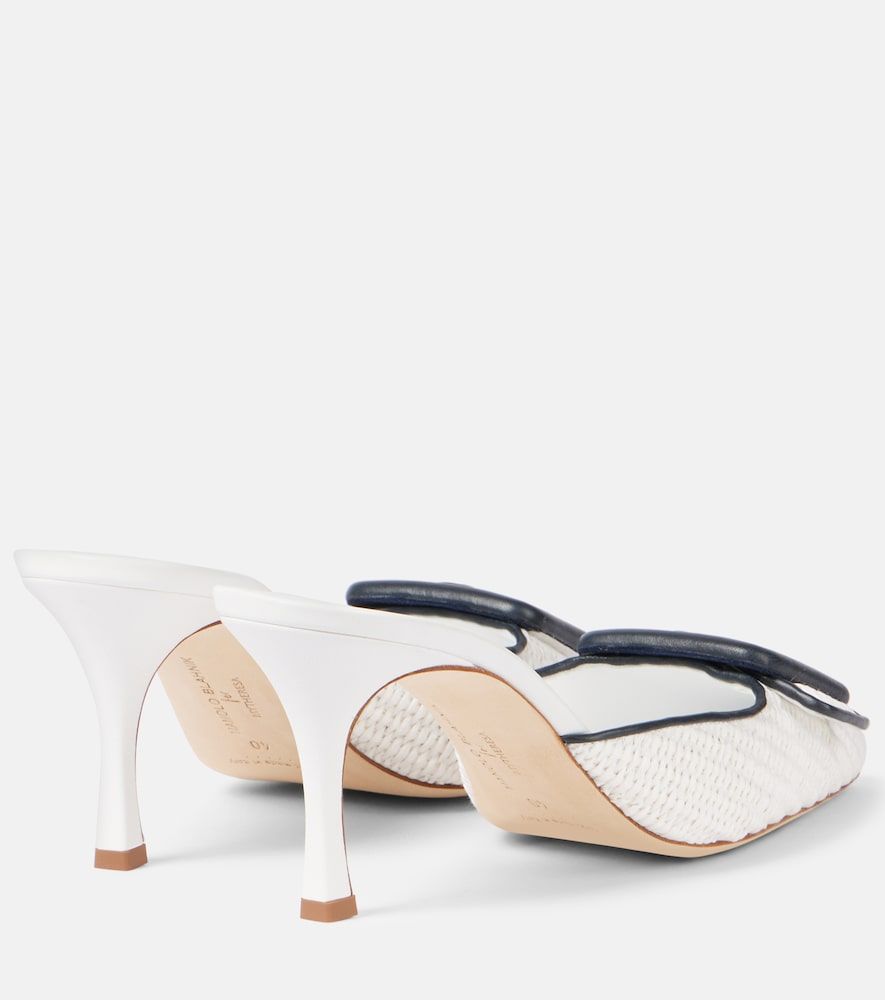Mules Maysale 70 aus Raffiabast mit Leder - Manolo Blahnik - Modalova