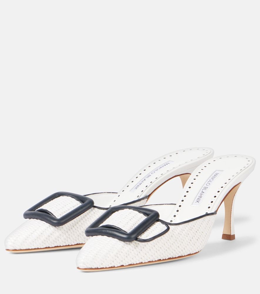 Mules Maysale 70 aus Raffiabast mit Leder - Manolo Blahnik - Modalova