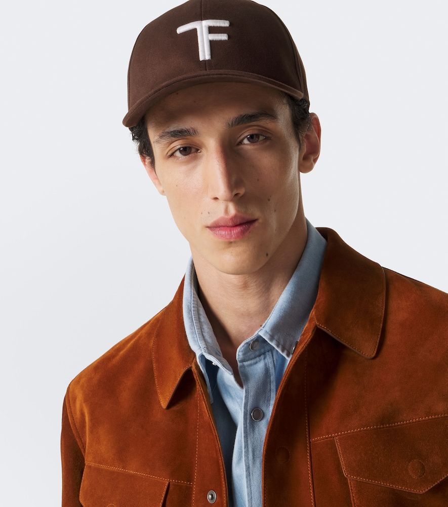 Gorra de lona bordada con piel - Tom Ford - Modalova