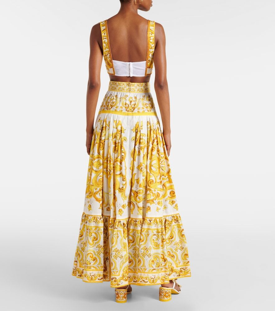 Crop top Majolica de popelín - Dolce&Gabbana - Modalova