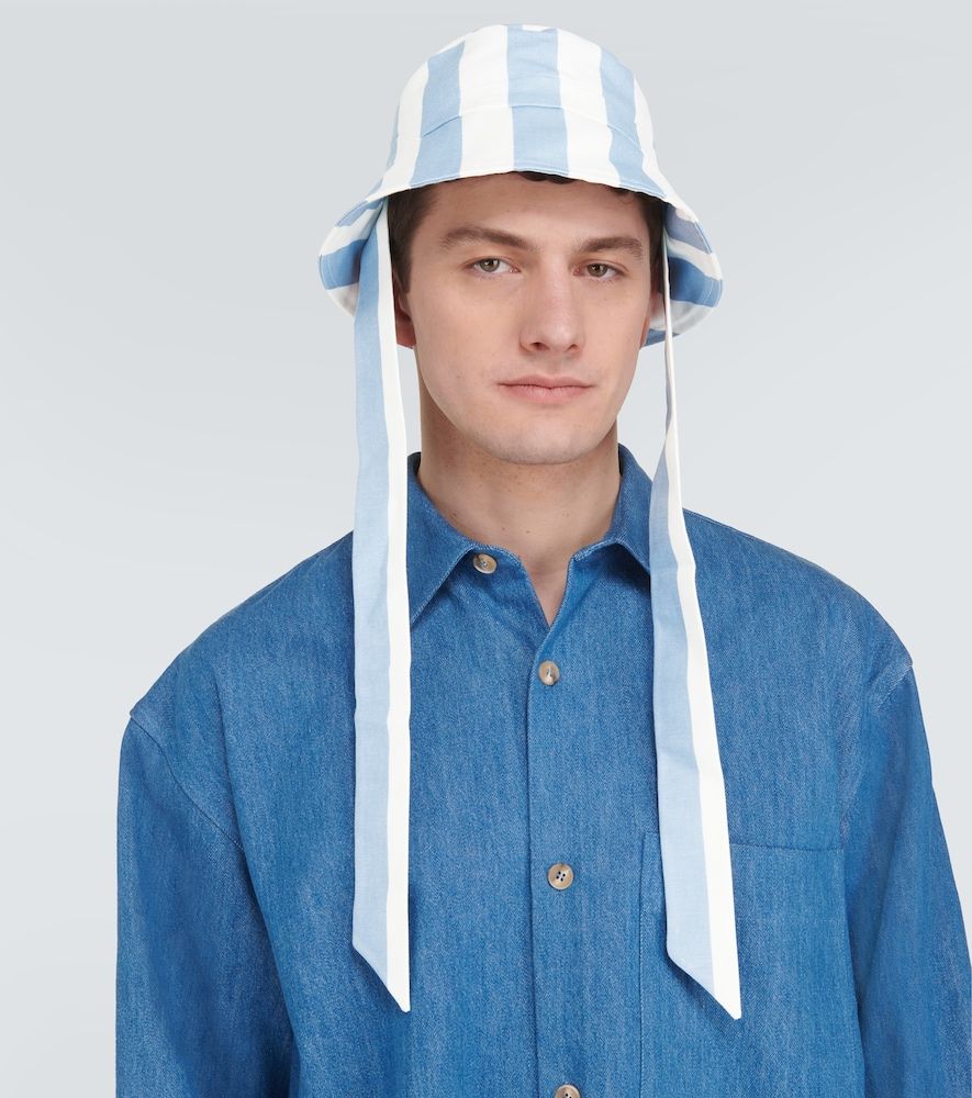 Striped cotton canvas bucket hat - King & Tuckfield - Modalova