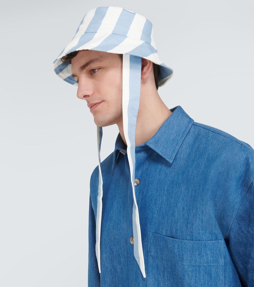 Striped cotton canvas bucket hat - King & Tuckfield - Modalova