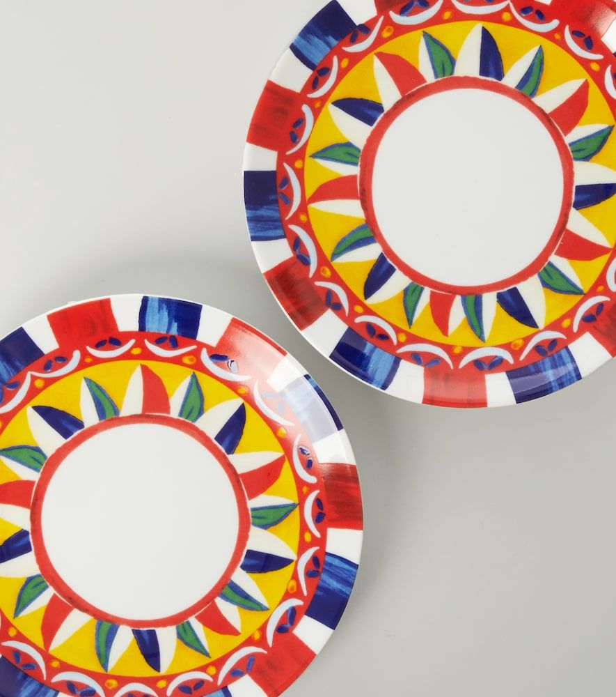 Set de 2 platos de postre de porcelana - Dolce&Gabbana Casa - Modalova