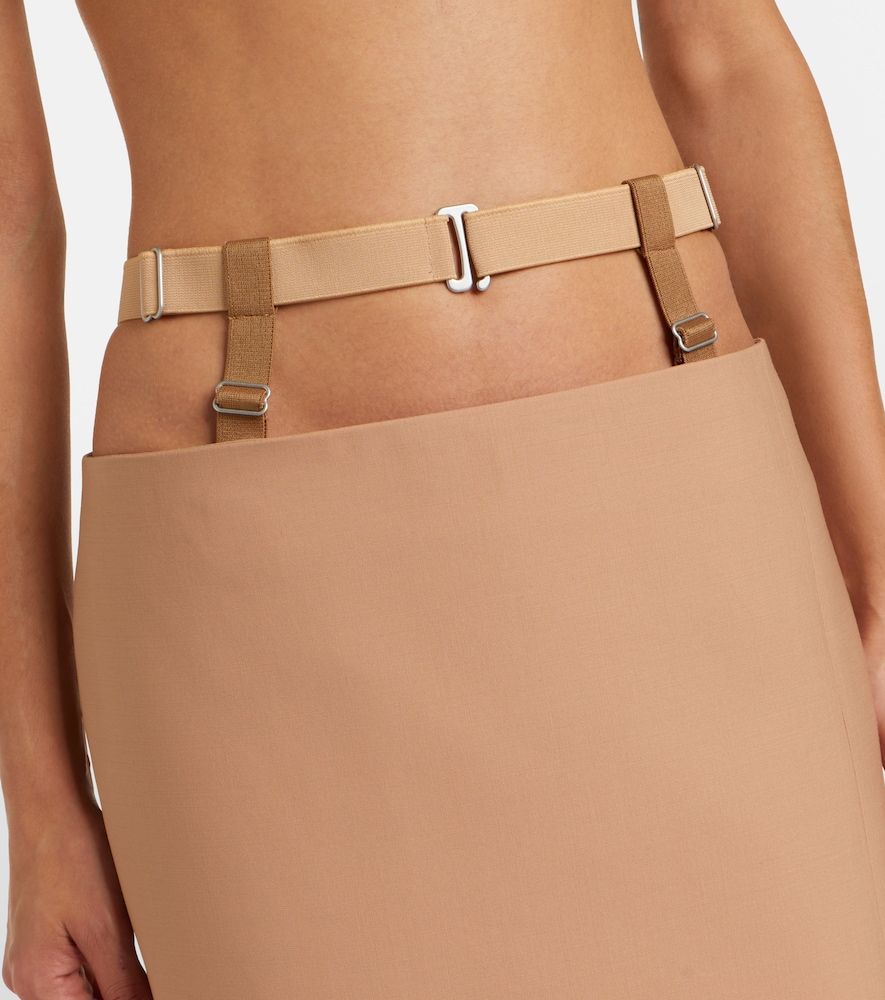 Cutout wool-blend pencil skirt - Mugler - Modalova