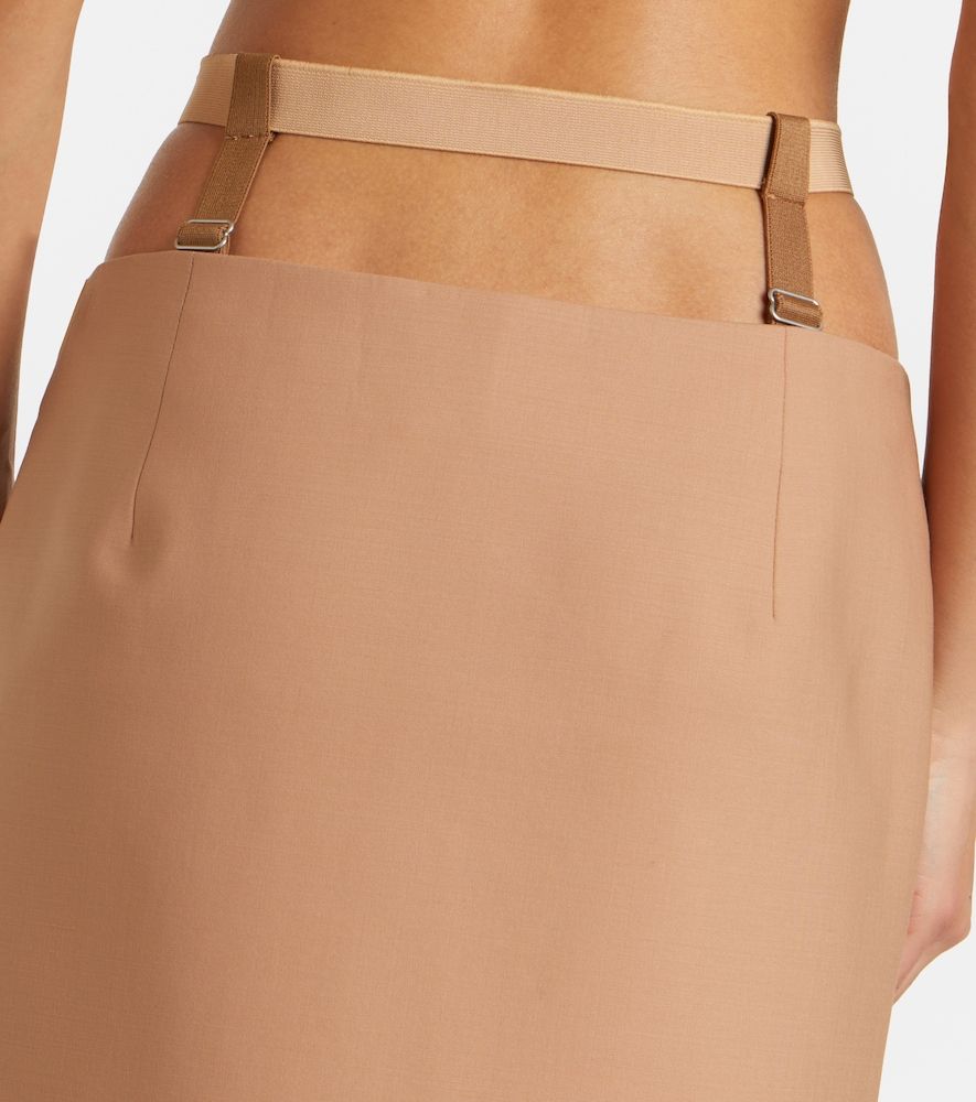 Cutout wool-blend pencil skirt - Mugler - Modalova