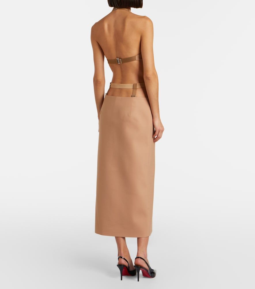 Cutout wool-blend pencil skirt - Mugler - Modalova