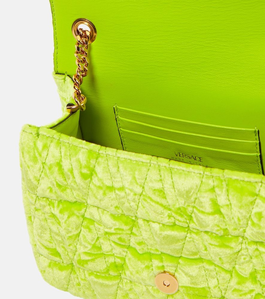 Borsa a spalla Virtus Small in velluto - Versace - Modalova