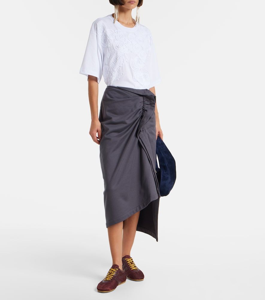 Gonna midi in cotone con volant - Dries Van Noten - Modalova