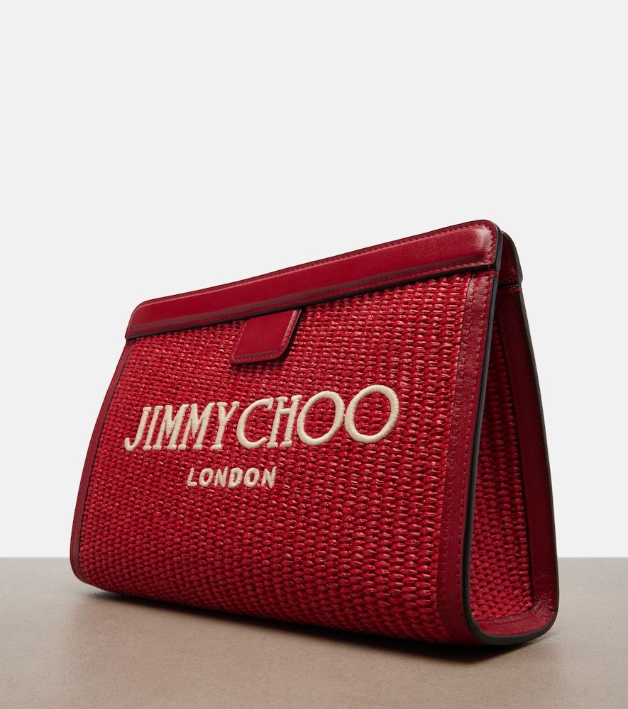 Clutch Avenue Small aus Raffiabast mit Leder - Jimmy Choo - Modalova