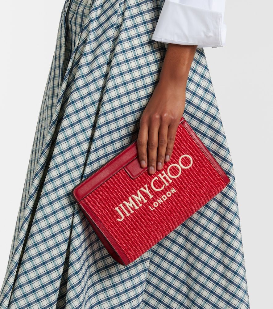 Clutch Avenue Small aus Raffiabast mit Leder - Jimmy Choo - Modalova