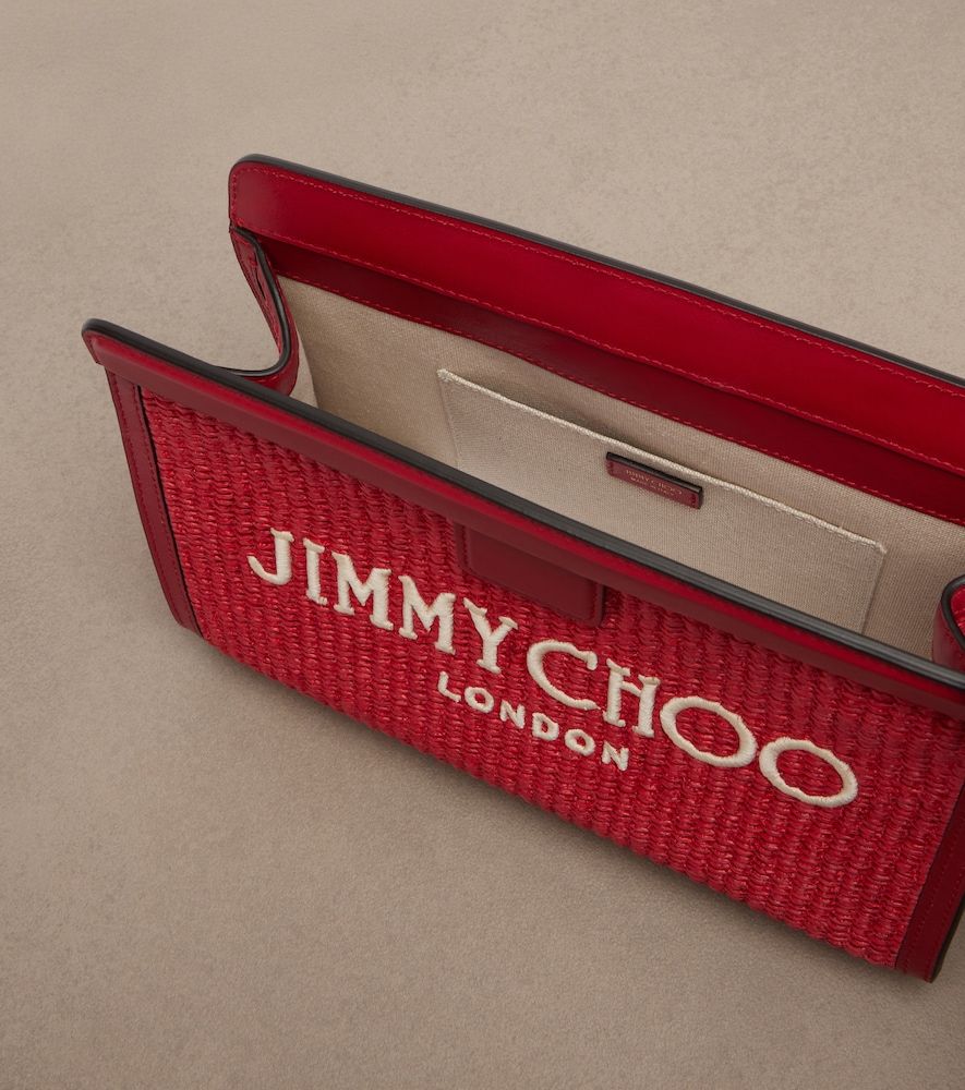 Clutch Avenue Small aus Raffiabast mit Leder - Jimmy Choo - Modalova