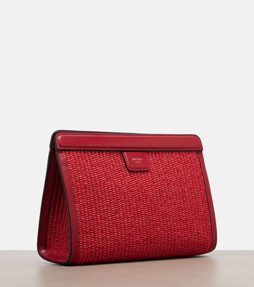 Clutch Avenue Small aus Raffiabast mit Leder - Jimmy Choo - Modalova