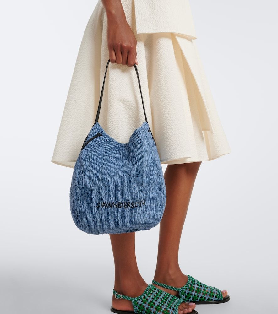 Bulb Small beaded leather-trimmed shoulder bag - JW Anderson - Modalova
