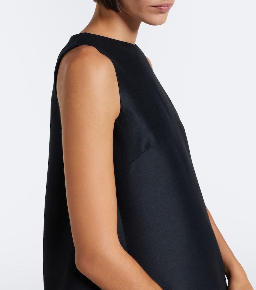 Abito corto BB in lana e seta con cintura - Balenciaga - Modalova