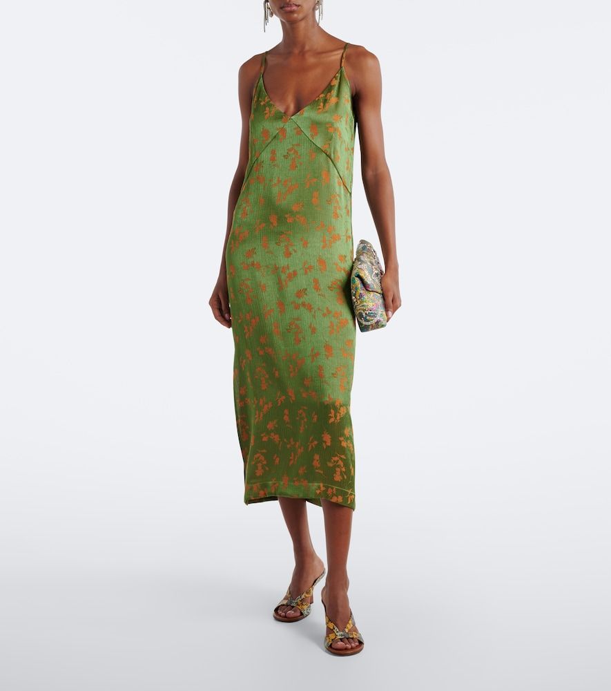 Abito sottoveste in raso jacquard floreale - Dries Van Noten - Modalova