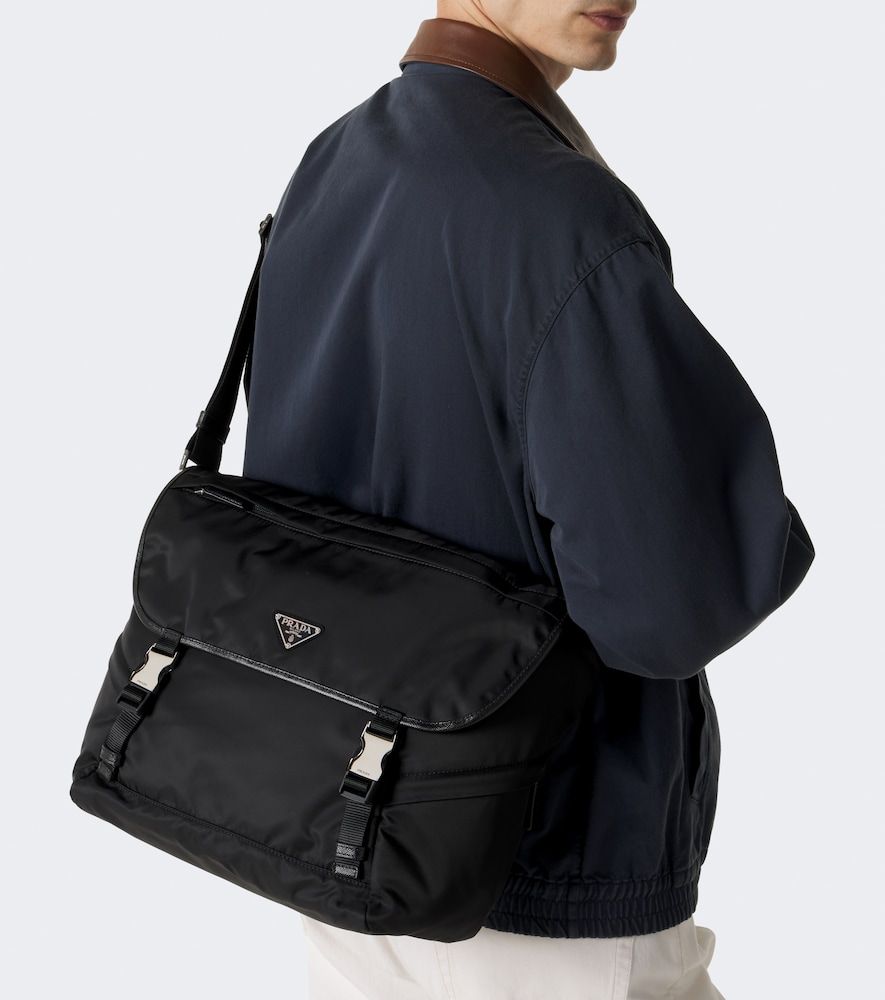 Bolso cruzado de Re-Nylon con piel - Prada - Modalova