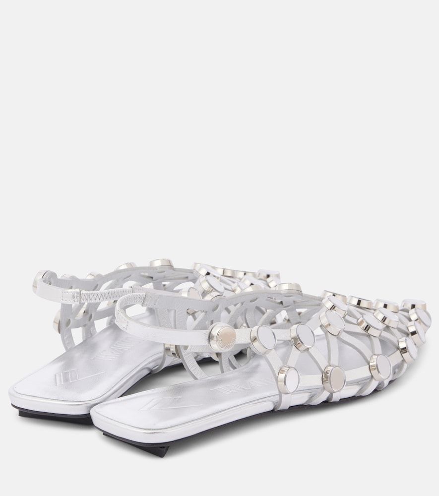 Verzierte Slingback-Ballerinas Grid aus Metallic-Leder - The Attico - Modalova