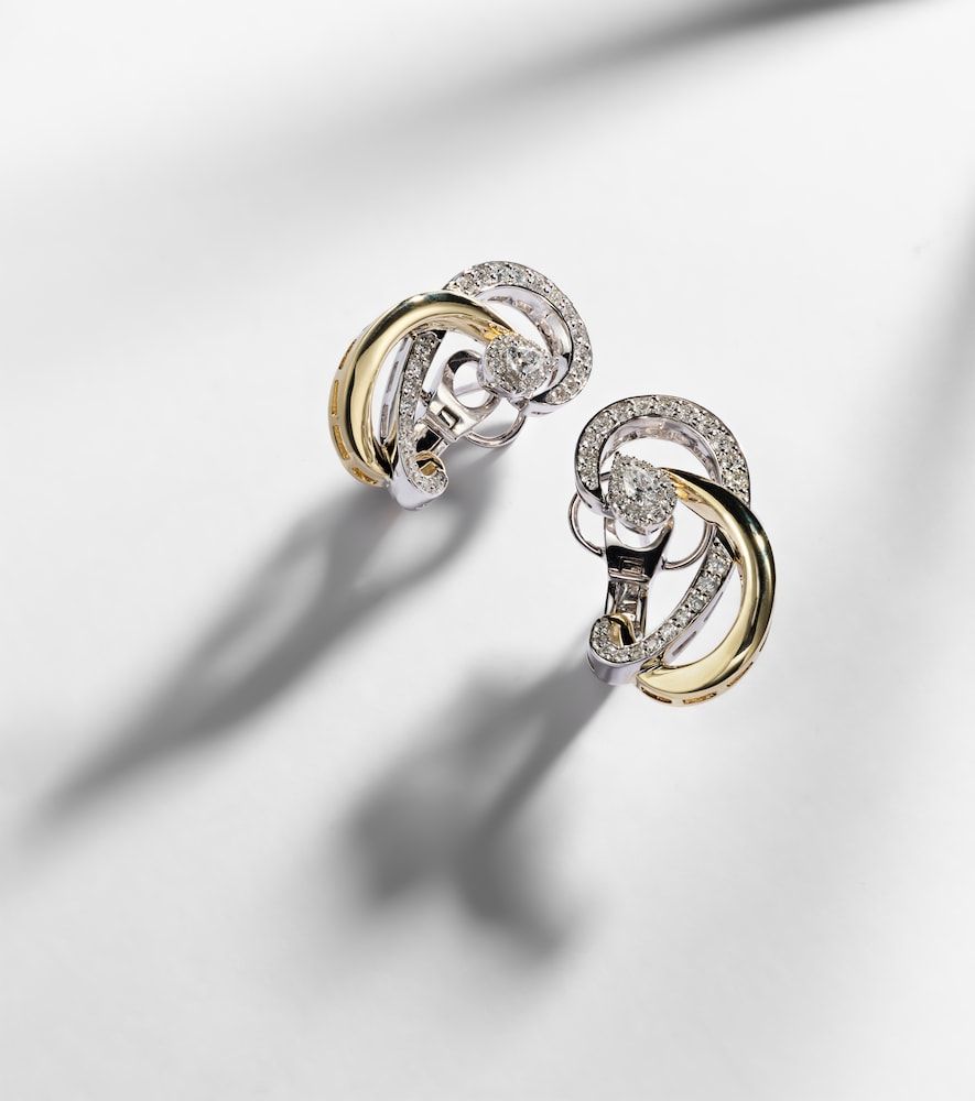 Orecchini Golden Strada in giallo e bianco 18kt con diamanti - Yeprem - Modalova