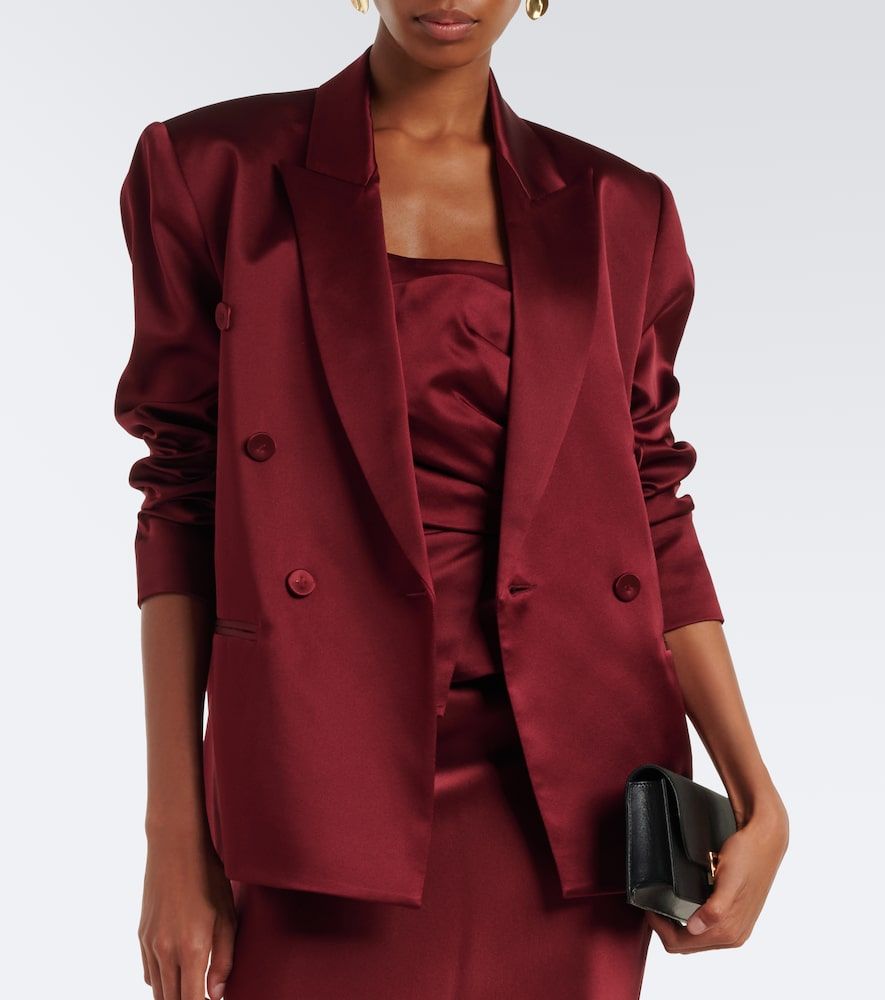 Double-breasted silk satin blazer - The Sei - Modalova