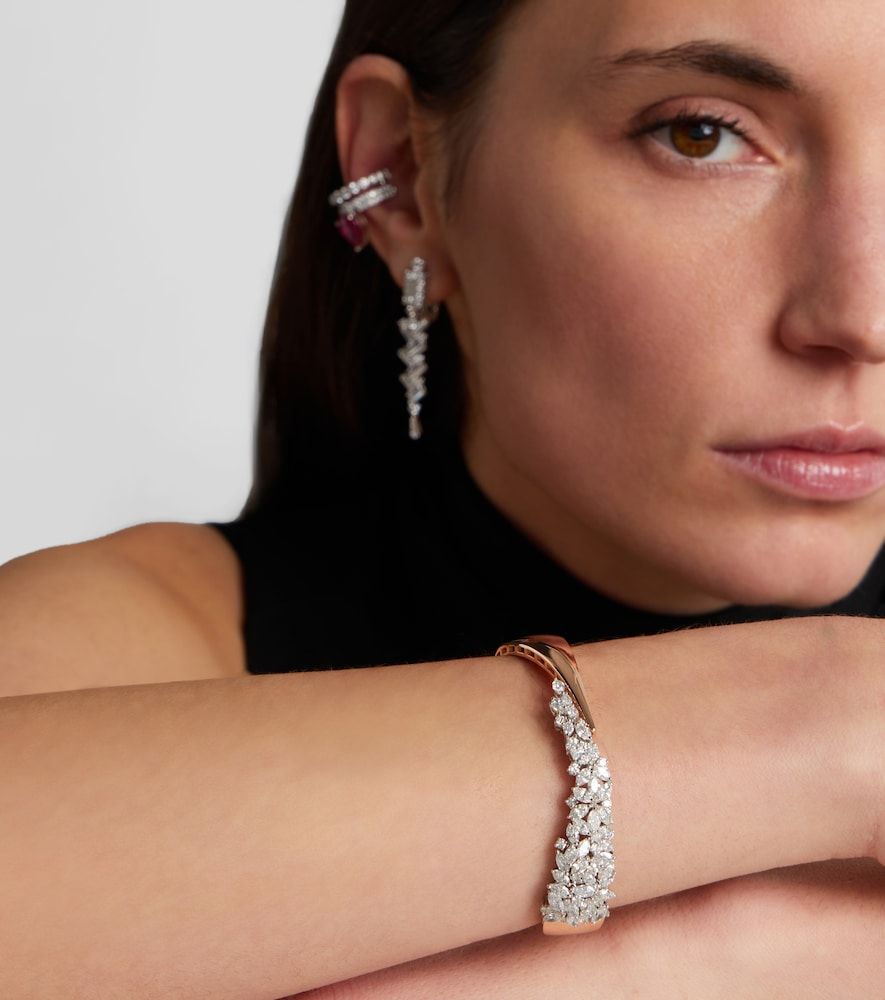 Pulsera Golden Strada de oro rosa y blanco de 18 ct con diamantes - Yeprem - Modalova