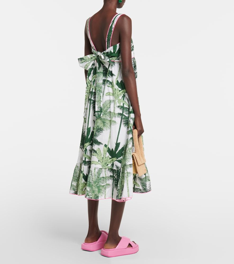 Vestido midi de algodón estampado - Juliet Dunn - Modalova