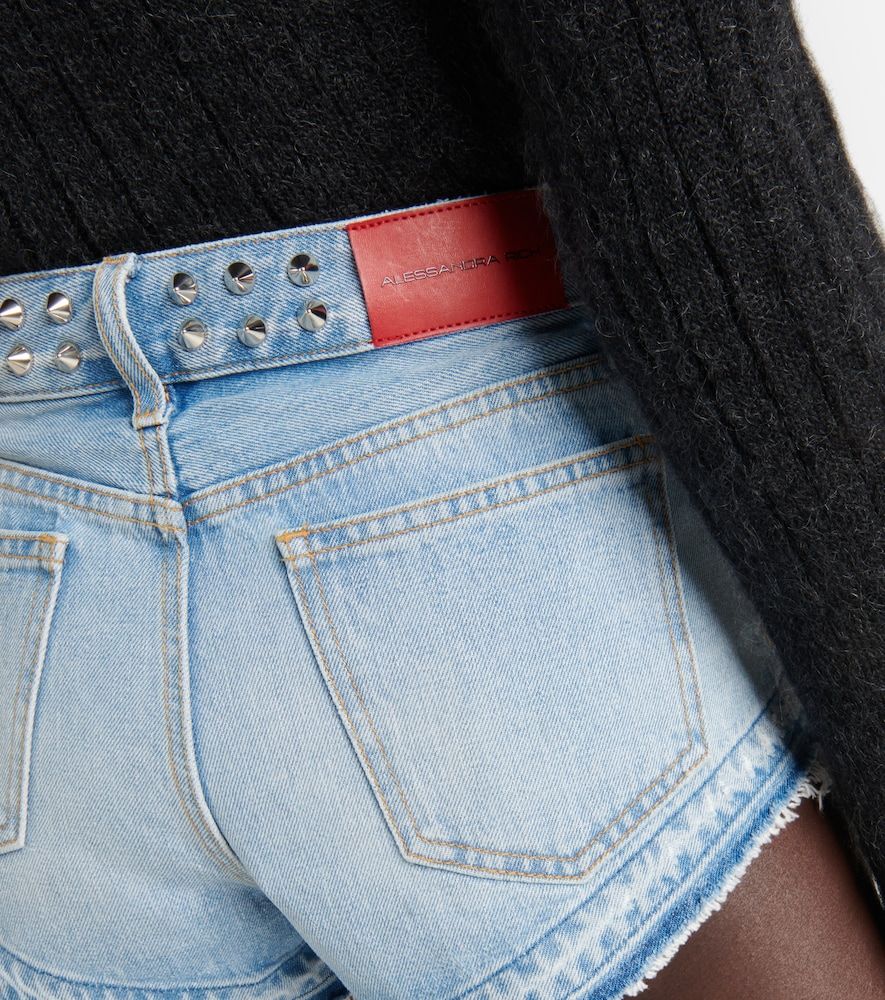 Shorts di jeans a vita media - Alessandra Rich - Modalova